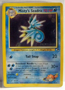 Pokemon ccg/tcg - Misty's Seadra Holo Foil Prerelease 9/132 NM - NO Whitening - Image 1
