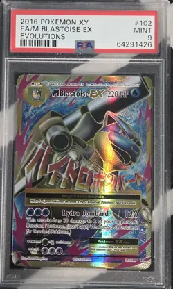 Mega Blastoise Ex #102 Full Art XY (2016) PSA 9 Pokemon - Image 1