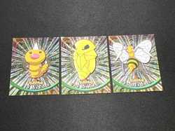 Topps Pokemon Series 1 HOLO FOIL Embossed Rays Weedle 13 Kakuna 14 Beedrill 15 - Image 1