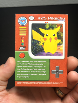Topps Pokemon black logo rainbow foil sandpaper TV2 Pikachu #25 LP - Image 3