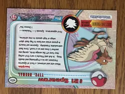 Topps TV Animation - Spearow #21 - BLUE Logo - Holo FOIL Pokemon Series 1 - NM - Image 3