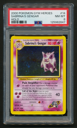 Sabrina's Gengar 14/132 Holo Rare Pokemon 2000 Gym Heroes PSA 8 NM-MT - Image 1