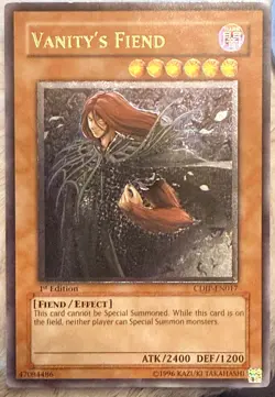 Yu-Gi-Oh! Vanity's Fiend 1st Edition CDIP-EN017 Ultimate Rare LP - Image 1