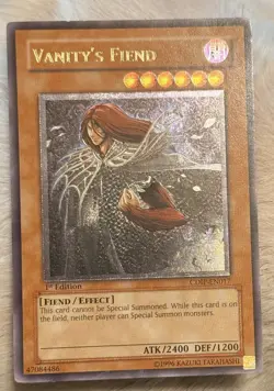 Yu-Gi-Oh! Vanity's Fiend 1st Edition CDIP-EN017 Ultimate Rare LP - Image 2