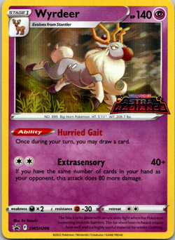 Wyrdeer Astral Radiance Prerelease Promo SWSH206 Pokemon Card NM - Image 1