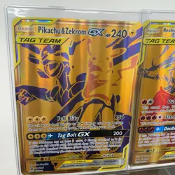 Pokemon Tag Team Reshiram Charizard SM247 & Pikachu Zekrom SM248 GX Jumbo Card - Image 2
