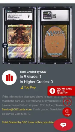 MTG CGC 9 Legate Lanius, Caesar's Ace (Surge Foil) U 635 UB: Fallout (POP 1) - Image 4