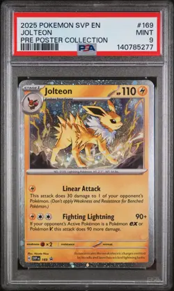 2025 POKEMON SVP EN-SV BLACK STAR PROMO #169 JOLTEON PSA 9 - Image 1