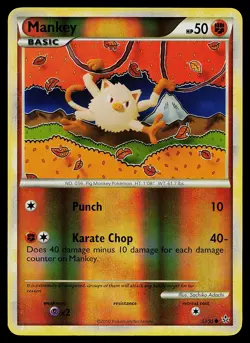 Pokemon Card - Mankey Unleashed 53/95 Common Reverse Holo - Image 1