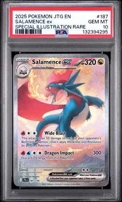 2025 POKEMON JTG EN-JOURNEY TOGETHER #187 SALAMENCE EX PSA 10 - Image 1