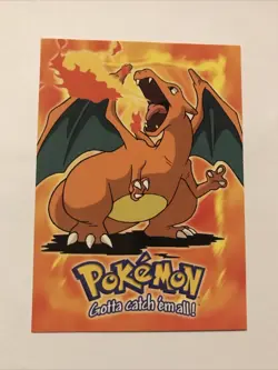 Pokemon Topps #06 Charizard E6 of 12 Non-Holo Vintage 1999 Blue Logo - Image 1