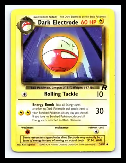 💥 Dark Electrode Non Holo WOTC Pokemon 34/82 Rocket Set 2000 - Image 1