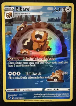 Bibarel GG25/GG70 Crown Zenith Galarian Gallery NM Ultra Rare Pokemon Card - Image 1