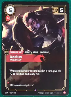 Darius - Trifarian - Origins OGN #27 - Riftbound: League of Legends TCG Card - Image 1