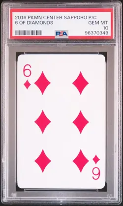 2016 POKEMON CENTER SAPPORO PLAYING CARDS 6 OF DIAMONDS PSA 10 - Image 1