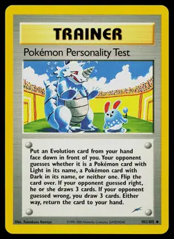 Pokemon Card - Pokemon Personality Test Neo Destiny 102/105 Uncommon - Image 1