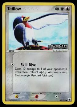 Pokemon Card - Taillow Delta Species 86/113 Common Reverse Holo Stamped - Image 1