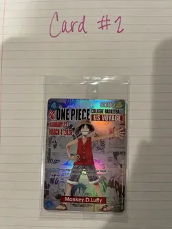 Bandai Namco One Piece CCG Monkey.D.Luffy Promo Holo US Voyage P-055 Card - Image 1