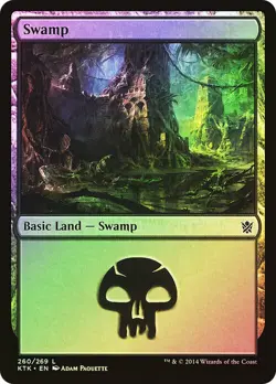 MTG Magic the Gathering Swamp (260/282) Khans of Tarkir NM FOIL - Image 1