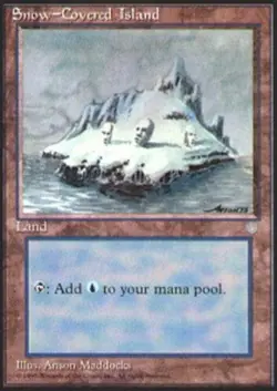 [1x] Snow-Covered Island Played, English Ice Age MTG Magic - Image 1
