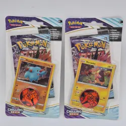 2 Pokemon Phanpy Morpeko TCG Sword & Shield Chilling Reign Blister Packs Bundle - Image 1