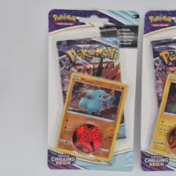 2 Pokemon Phanpy Morpeko TCG Sword & Shield Chilling Reign Blister Packs Bundle - Image 2
