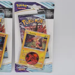 2 Pokemon Phanpy Morpeko TCG Sword & Shield Chilling Reign Blister Packs Bundle - Image 3