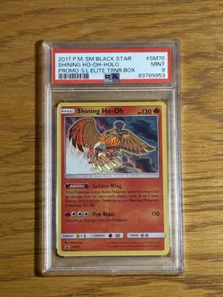 2017 POKEMON SM BLACK STAR PROMO #SM70 SHINING HO-OH-HOLO PROMO - Image 1