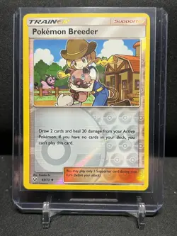 Pokemon Breeder 63/73 Reverse Holo Pokemon 2017 Shining Legends LP - Image 1