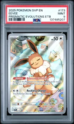 2025 POKEMON SVP EN-SV BLACK STAR PROMO #173 EEVEE PSA 9 - Image 1