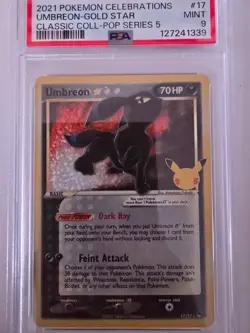 PSA 9 MINT Umbreon Gold Star #17/25 - Celebrations Classic Collection Pokemon TC - Image 1