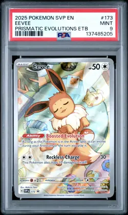 2025 POKEMON SVP EN-SV BLACK STAR PROMO #173 EEVEE PSA 9 - Image 1