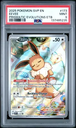 2025 POKEMON SVP EN-SV BLACK STAR PROMO #173 EEVEE PSA 9 - Image 1