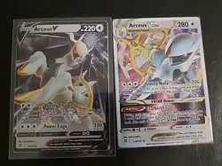 Arceus V & VSTAR - 122/172 123/172 - Metal - Gamestop Exclusive Promo Pokemon NM - Image 1