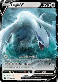 1x Lugia V - 138/195 - Ultra Rare Lightly Played Pokemon SWSH12 - Silver Tempest - Image 1