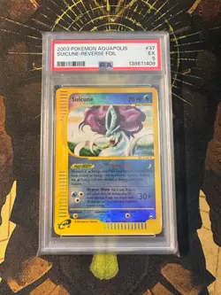 Pokemon Suicune 37/147 Aquapolis Reverse Holo PSA 5 - Image 1