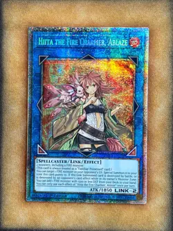 Yugioh Hiita the Fire Charmer, Ablaze PHRA-EN100 Starlight Rare 1st Ed NM - Image 1