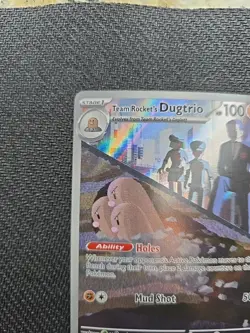 Pokemon TCG Team Rocket's Dugtrio 239/217 SV08 Rare Holo Stage 1 100HP - Image 4