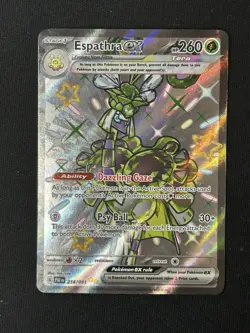 💥 Pokemon TCG Espathra EX Paldean Fates 214/091 Holo Shiny Ultra Rare - Image 1