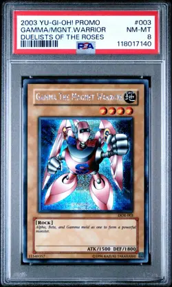2003 YU-GI-OH! PROMO #003 GAMMA/MGNT.WARRIOR DUELISTS OF THE ROSES PSA 8 - Image 3