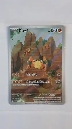 Pokemon TCG Klawf Scarlet & Violet Holo Illustration Rare Card 217/198 Base Set - Image 1