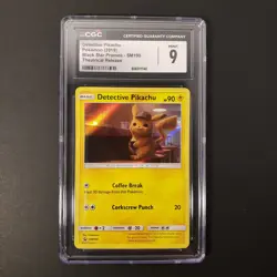Graded Pokemon Card Detective Pikachu SM190 Sm Holo CGC 9 - Image 2