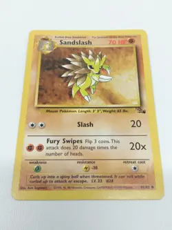 Sandslash 41/62 1st Edition Pokemon Card Fossil Uncommon Mint - Image 1