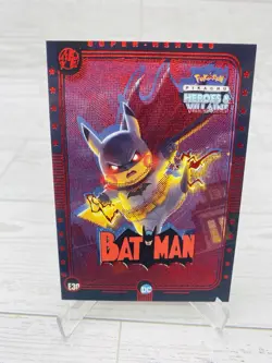 Pikachu as BATMAN #E30 Rare Red Holo ⚡Heroes & Villains (non-Pokemon fan art) - Image 2