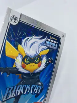 Pikachu as Black Cat Lazer Holo Marvel Heroes & Villains (Non-Pokemon Fan Art) - Image 2