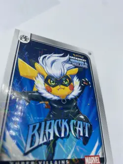 Pikachu as Black Cat Lazer Holo Marvel Heroes & Villains (Non-Pokemon Fan Art) - Image 3