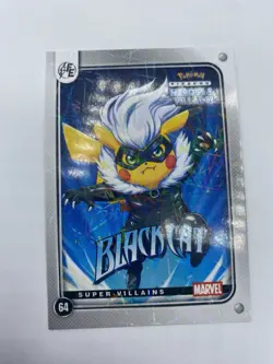 Pikachu as Black Cat Lazer Holo Marvel Heroes & Villains (Non-Pokemon Fan Art) - Image 4