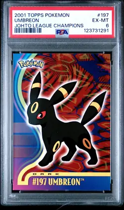 2001 TOPPS POKEMON JOHTO LEAGUE CHAMPIONS #197 UMBREON PSA 6 - Image 1