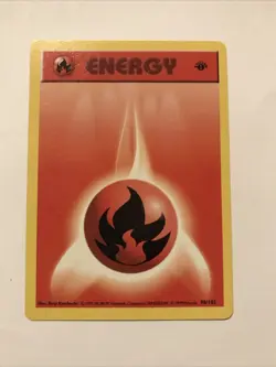 Pokemon TCG Base Set 1st Edition Regular Finish Fire Energy 98/102 Shadowless - Image 1