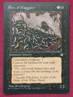 Magic The Gathering ICE AGE FLOW OF MAGGOTS black card MTG - Image 1